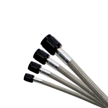 Picture of Nitrous Express 4AN 12in Stainless Steel Braided Hose - Black