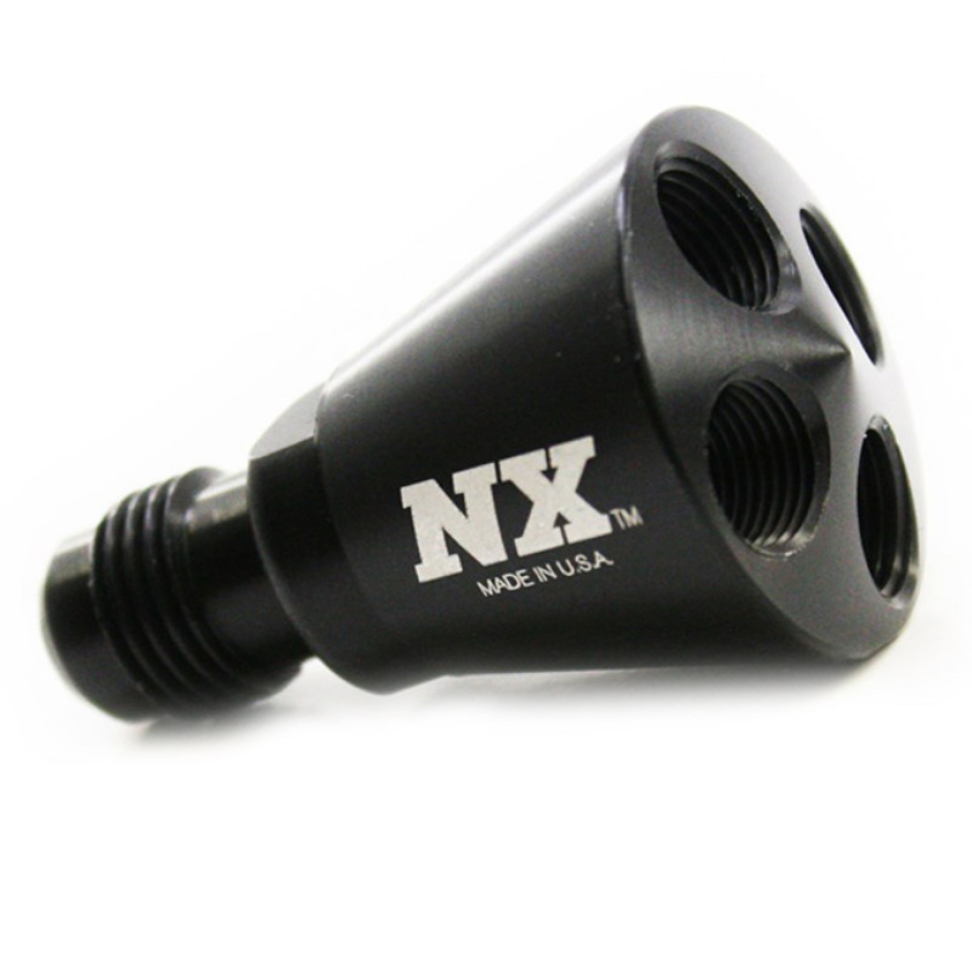 Picture of Nitrous Express 4 Port Showerhead Distribution Block w/6AN Inlet - Blue