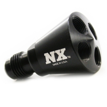 Picture of Nitrous Express 4 Port Showerhead Distribution Block w/6AN Inlet - Blue