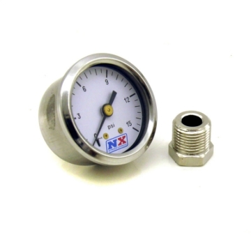 Picture of Nitrous Express Pressure Gauge (0-15 PSI w/Adaptor)