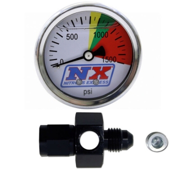Picture of Nitrous Express N2O Flo-Thru Pressure Gauge (0-1500 PSI) 6AN