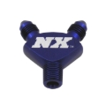 Picture of Nitrous Express 1/8NPT x 3AN x 3AN Billet Pure-Flo Y Fitting - Blue