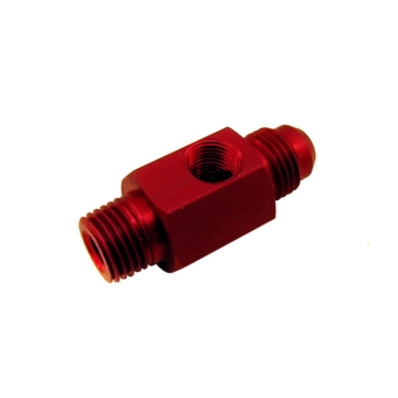 Picture of Nitrous Express 1/4 NPT x 6AN w/1/8 NPT Gauge Hole (Fuel Bypass Fitting)