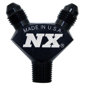 Picture of Nitrous Express 1/8NPT x 3AN x 3AN Billet Pure-Flo Y Fitting - Black