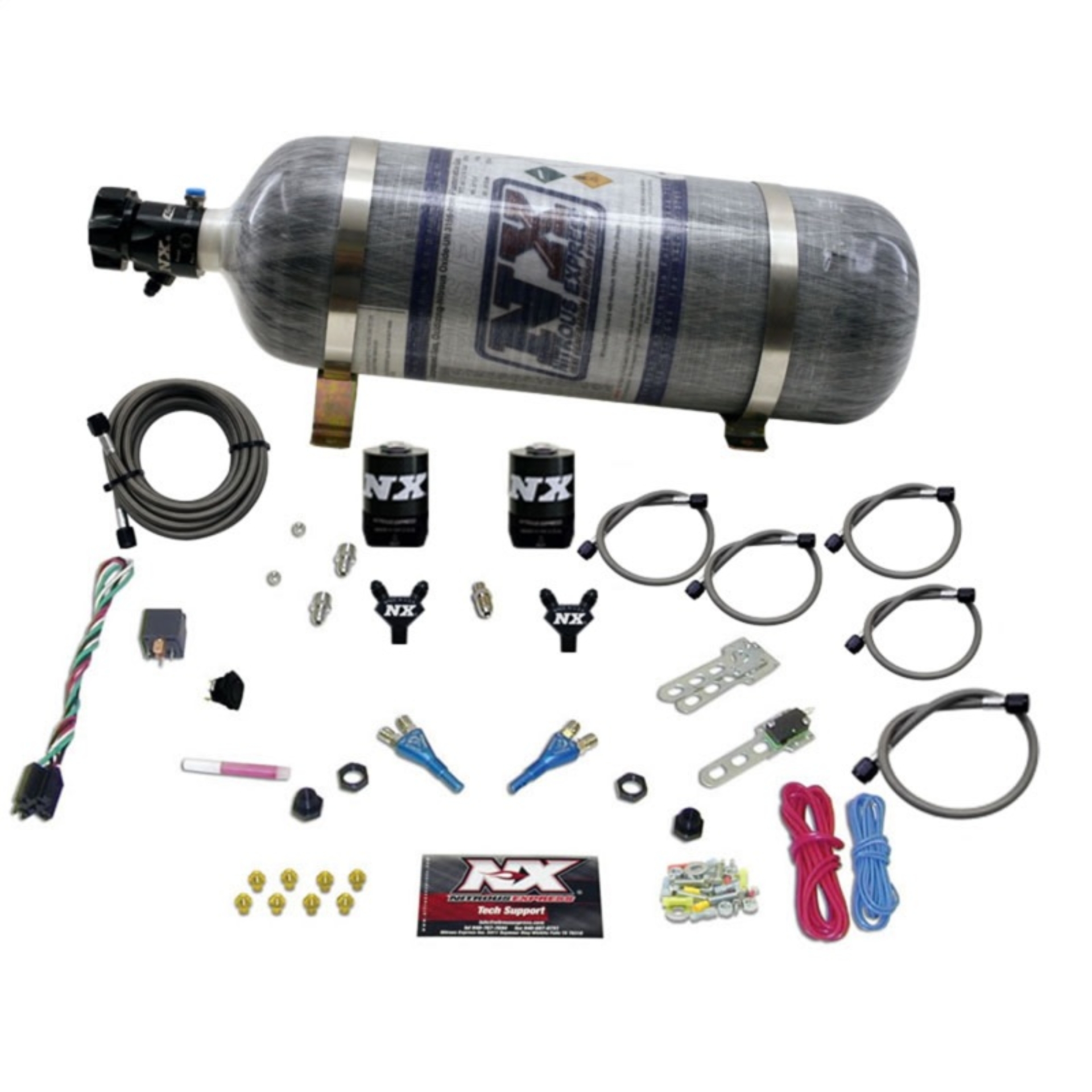 Picture of Nitrous Express Ford EFI Dual Nozzle Nitrous Kit (100-300HP) w/Composite Bottle