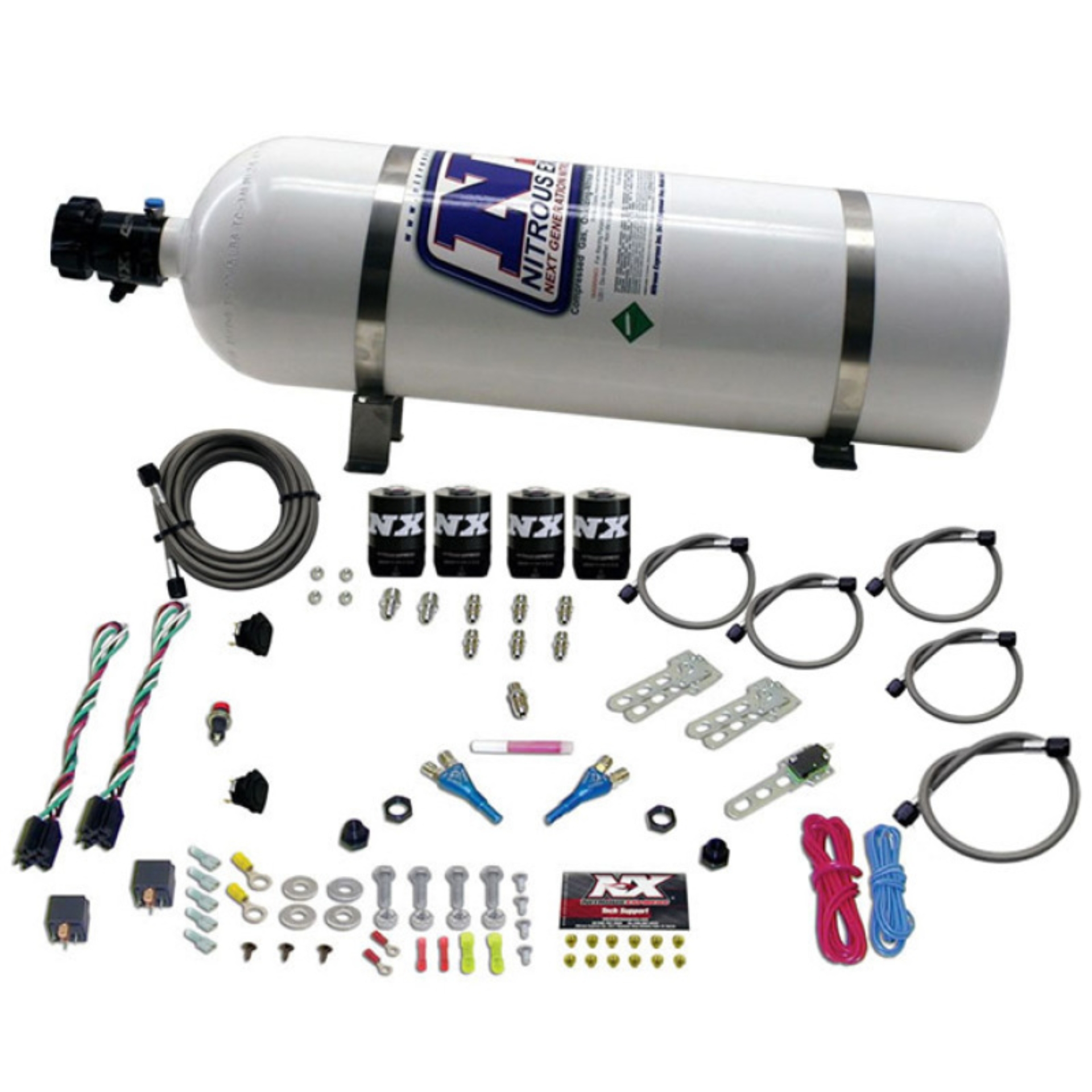 Picture of Nitrous Express Ford EFI Dual Stage Nitrous Kit (50-150HP x 2) w/15lb Bottle