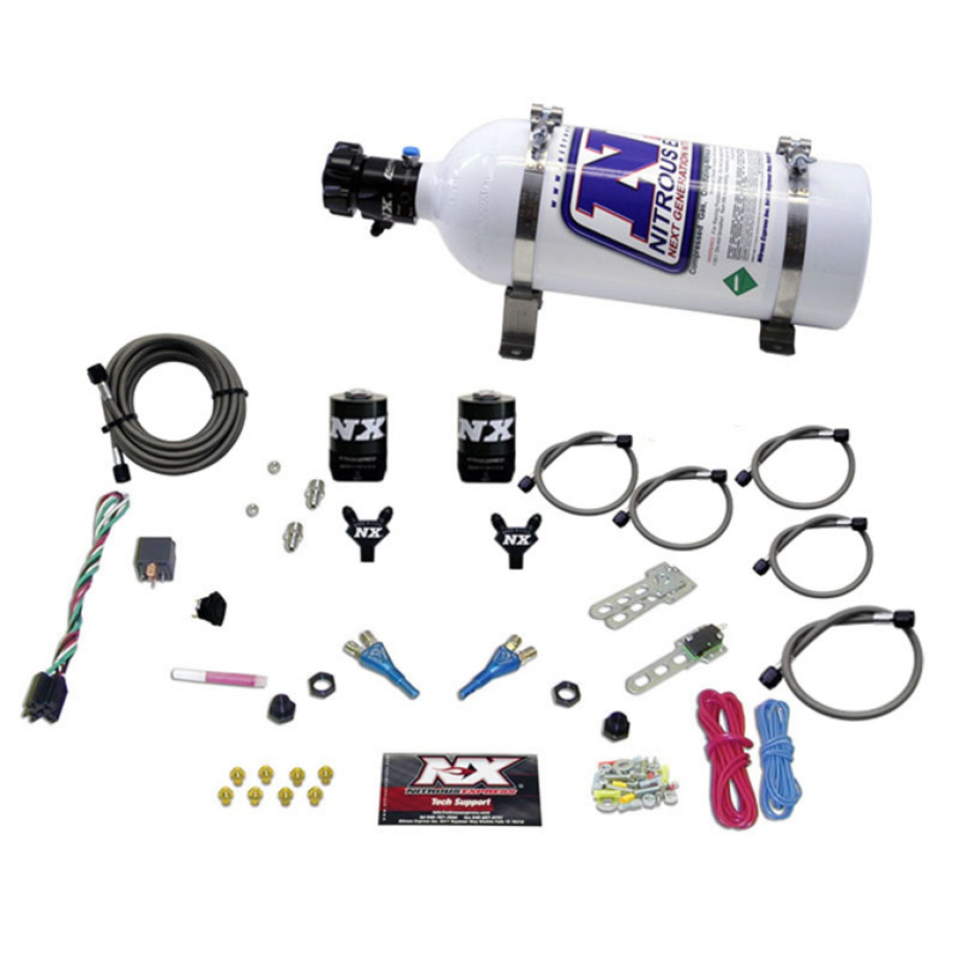 Picture of Nitrous Express 92-95 Dodge V8 TBI Dual Nozzle Nitrous Kit (50-125HP) w/5lb Bottle
