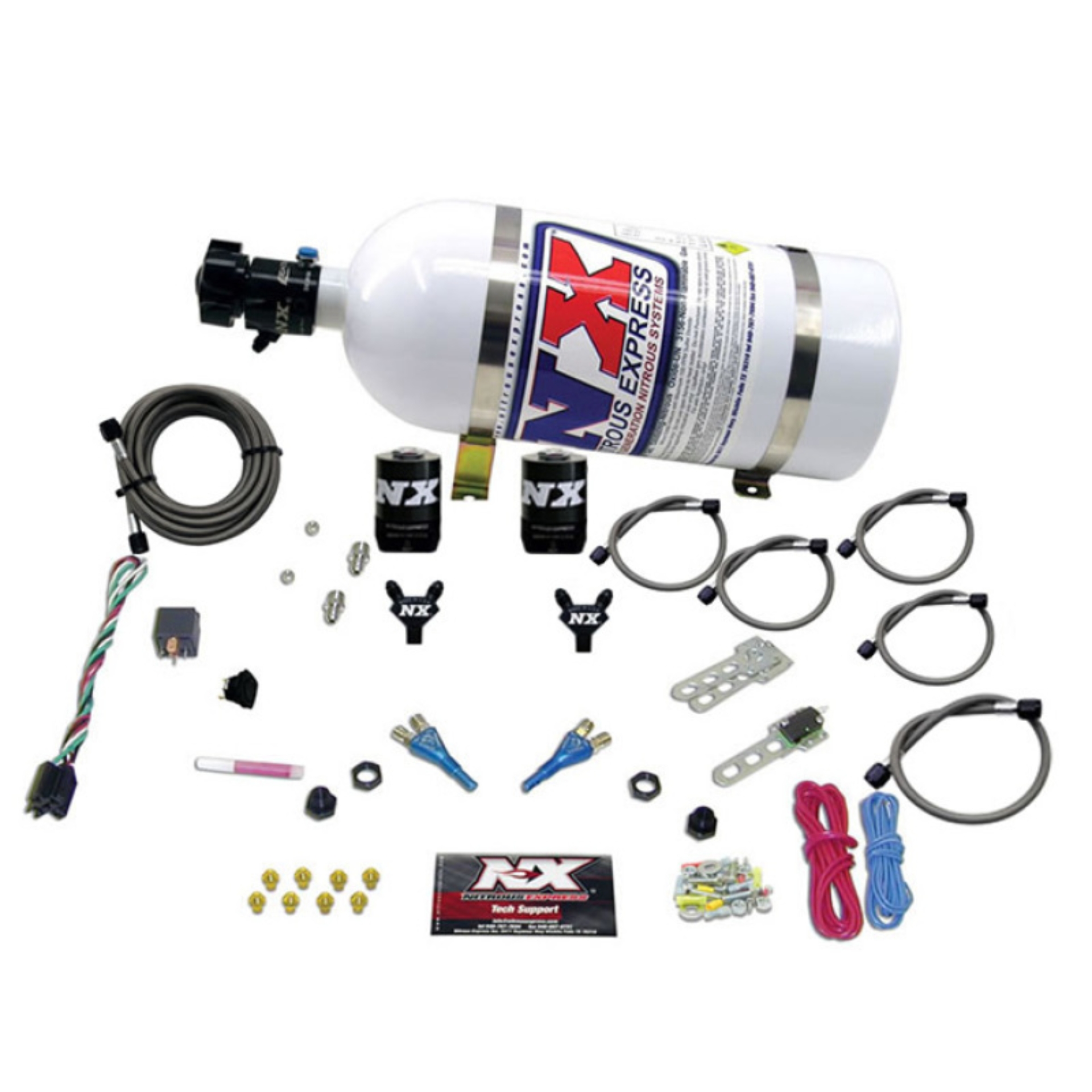 Picture of Nitrous Express 92-95 Dodge V8 TBI Dual Nozzle Nitrous Kit (50-125HP) w/10lb Bottle