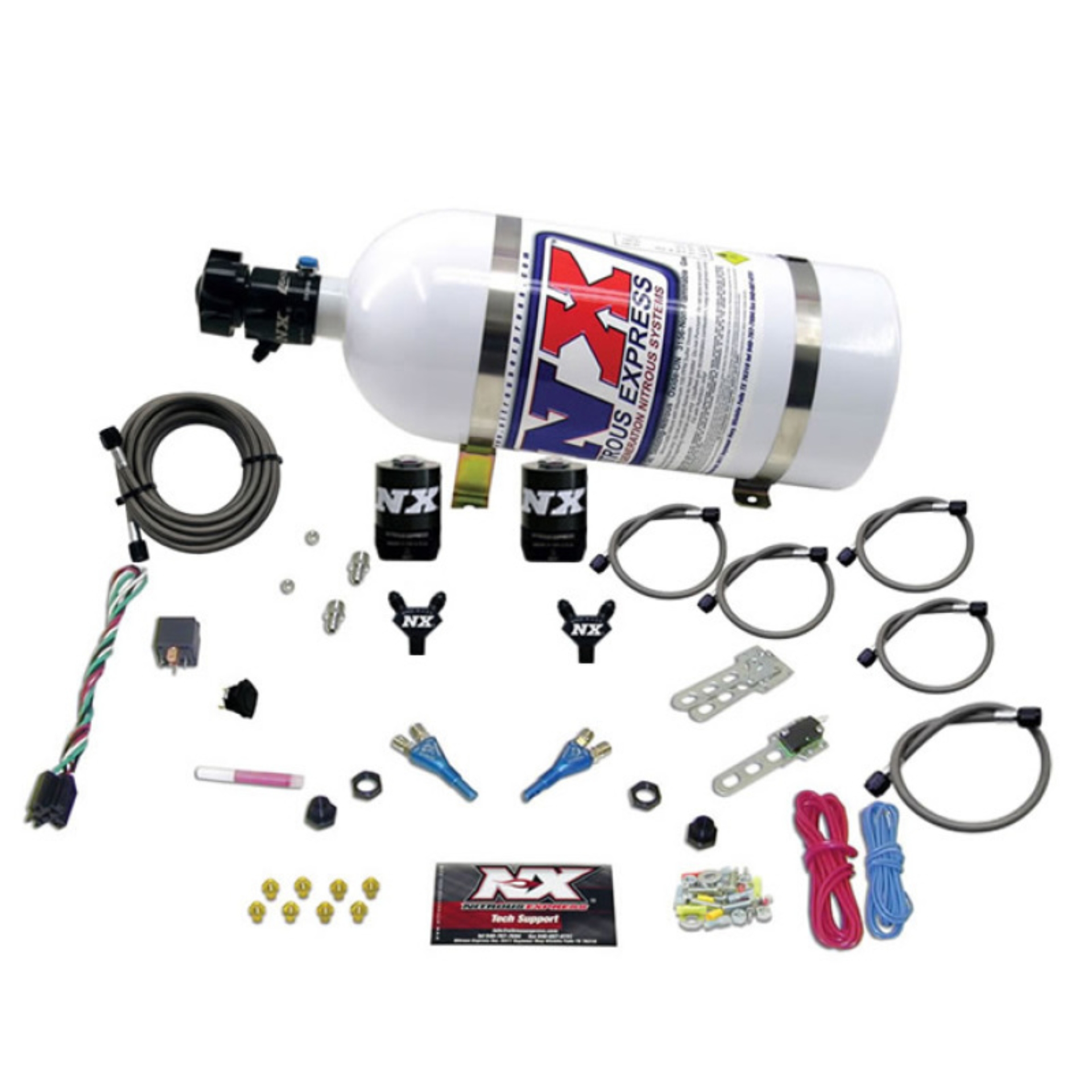 Picture of Nitrous Express GM EFI Dual Nozzle Nitrous Kit (100-300HP) w/10lb Bottle