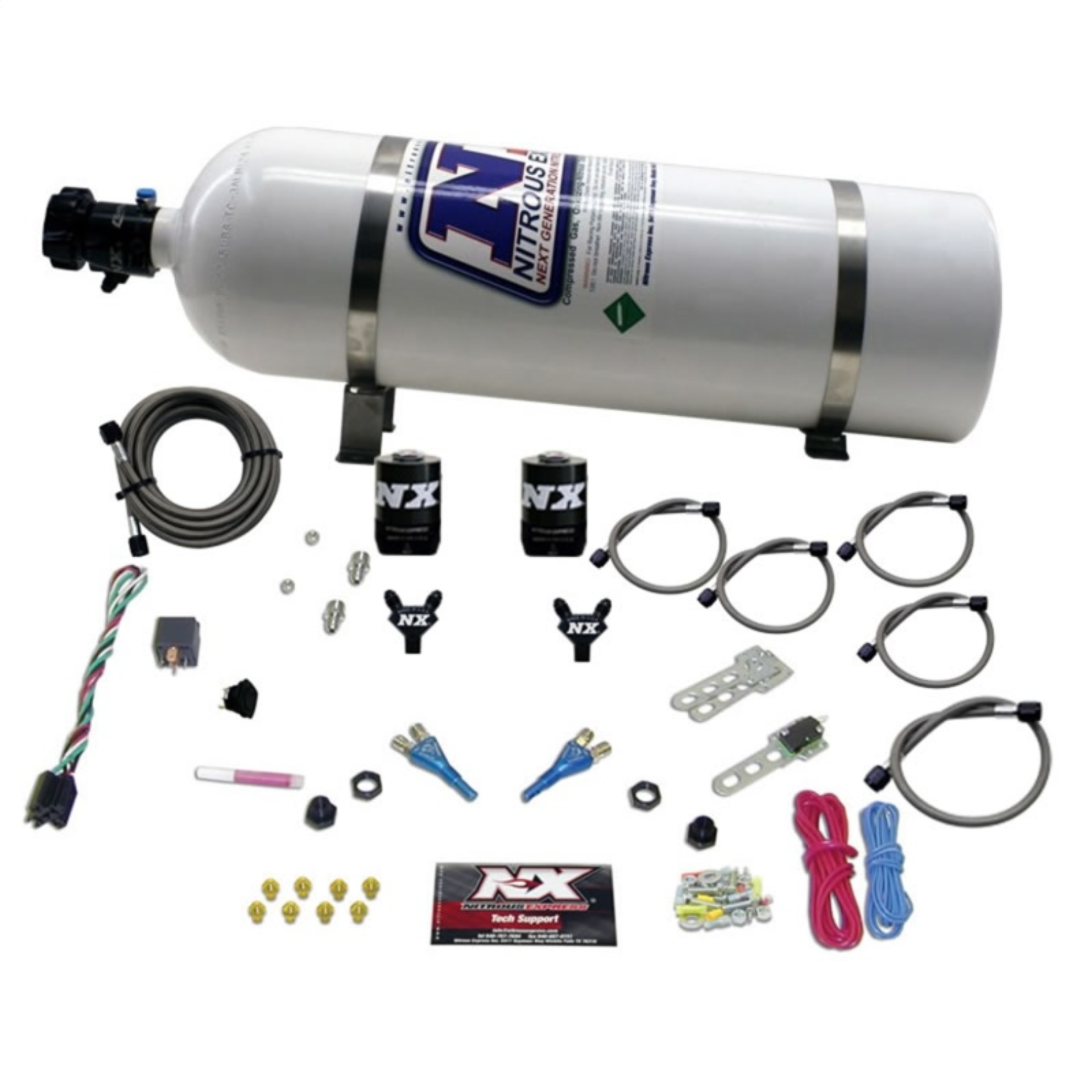 Picture of Nitrous Express GM EFI Dual Nozzle Nitrous Kit (100-300HP) w/15lb Bottle