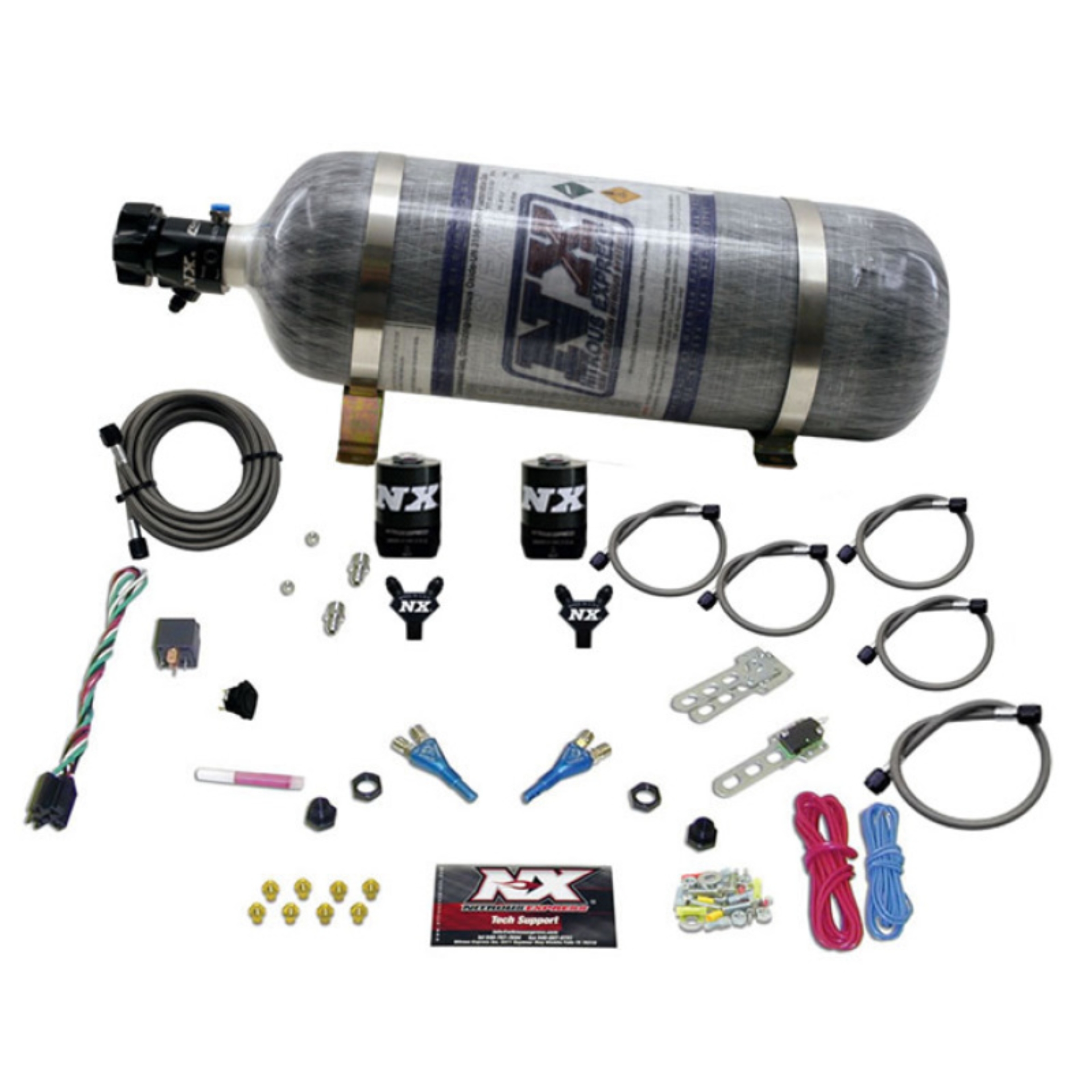 Picture of Nitrous Express Dodge EFI Full Race Dual Nozzle Nitrous Kit (100-300HP) w/Composite Bottle