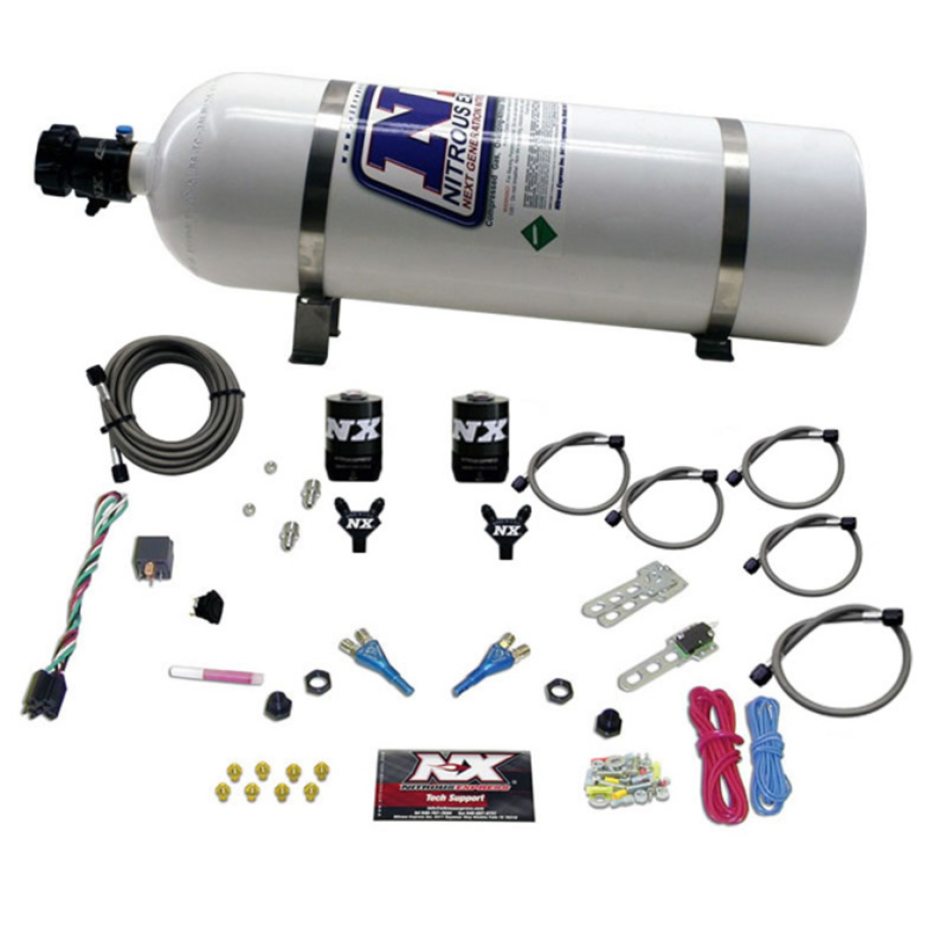 Picture of Nitrous Express Dodge EFI Full Race Dual Nozzle Nitrous Kit (100-300HP) w/15lb Bottle
