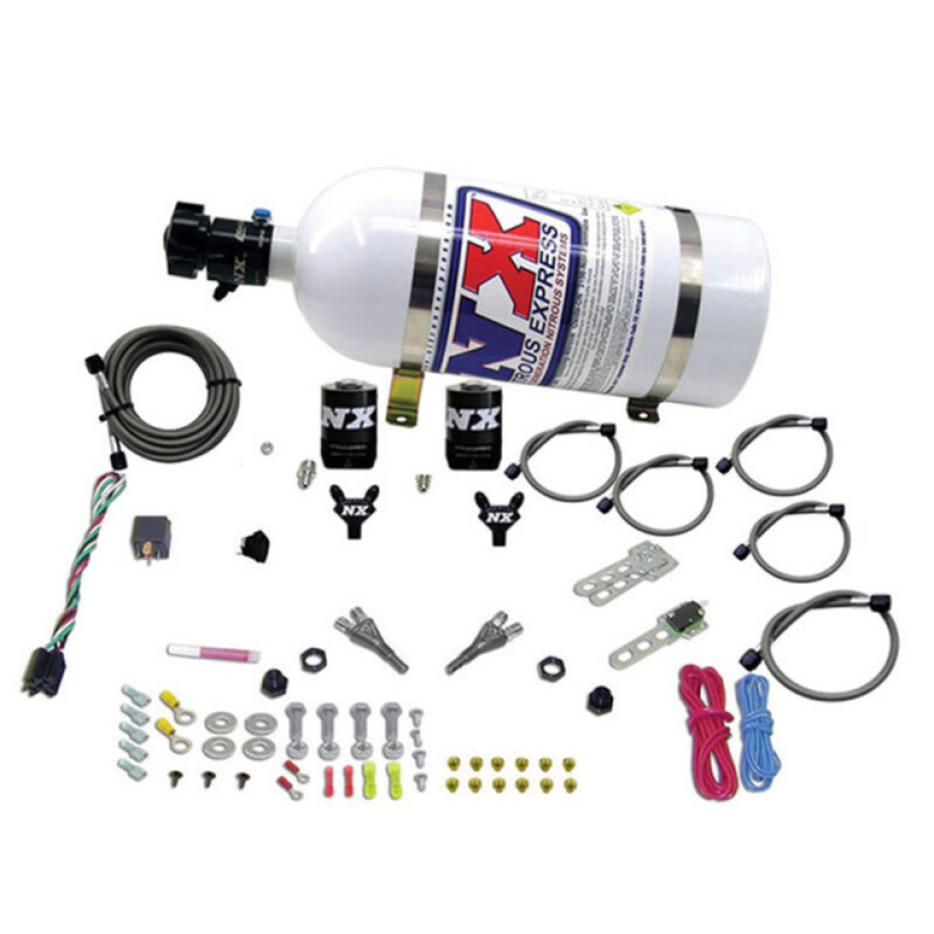 Picture of Nitrous Express 08-10 Dodge Viper EFI Dual Nozzle (100-300HP) w/10lb Bottle