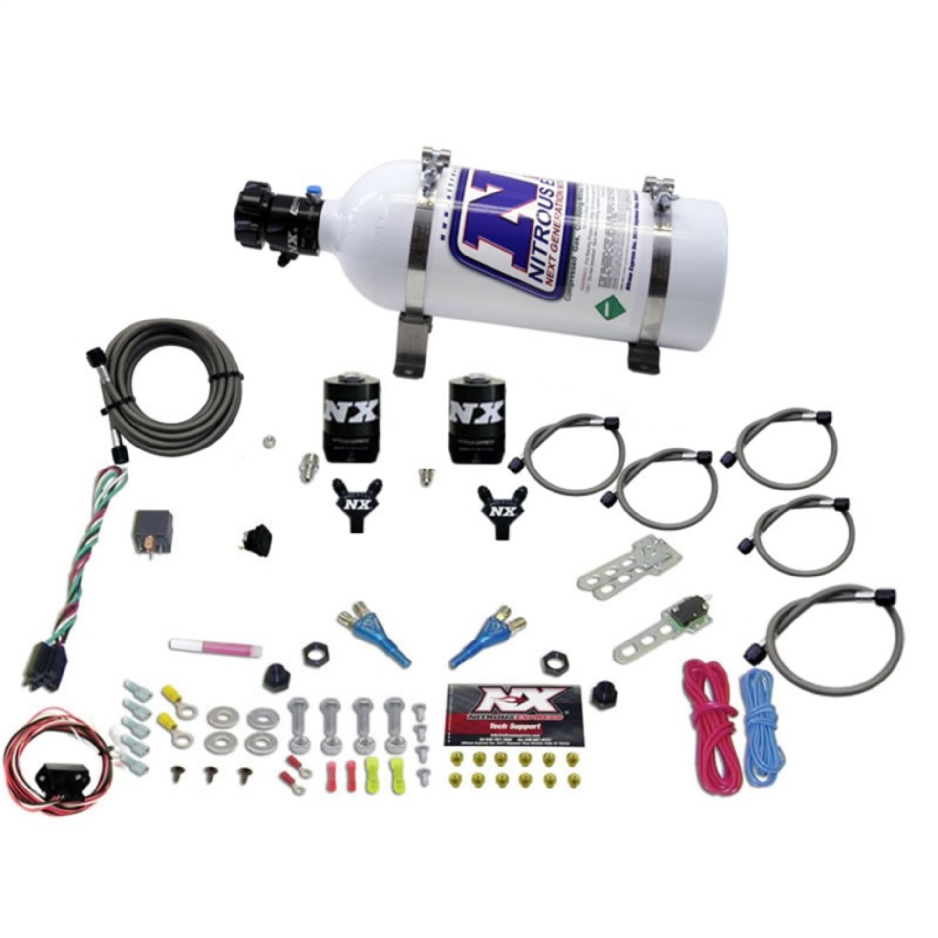 Picture of Nitrous Express 03-18 Nissan 350Z/370Z Dual Nozzle (35-150HP) w/5lb Bottle