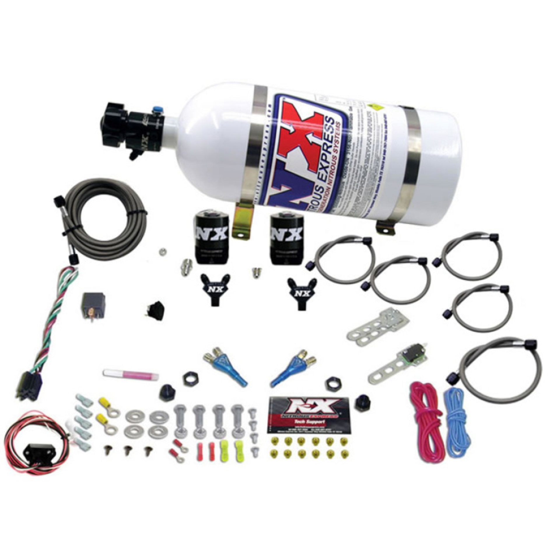 Picture of Nitrous Express 03-18 Nissan 350Z/370Z Dual Nozzle (35-150HP) w/10lb Bottle