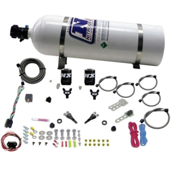 Picture of Nitrous Express 03-18 Nissan 350Z/370Z Dual Nozzle (35-150HP) w/15lb Bottle
