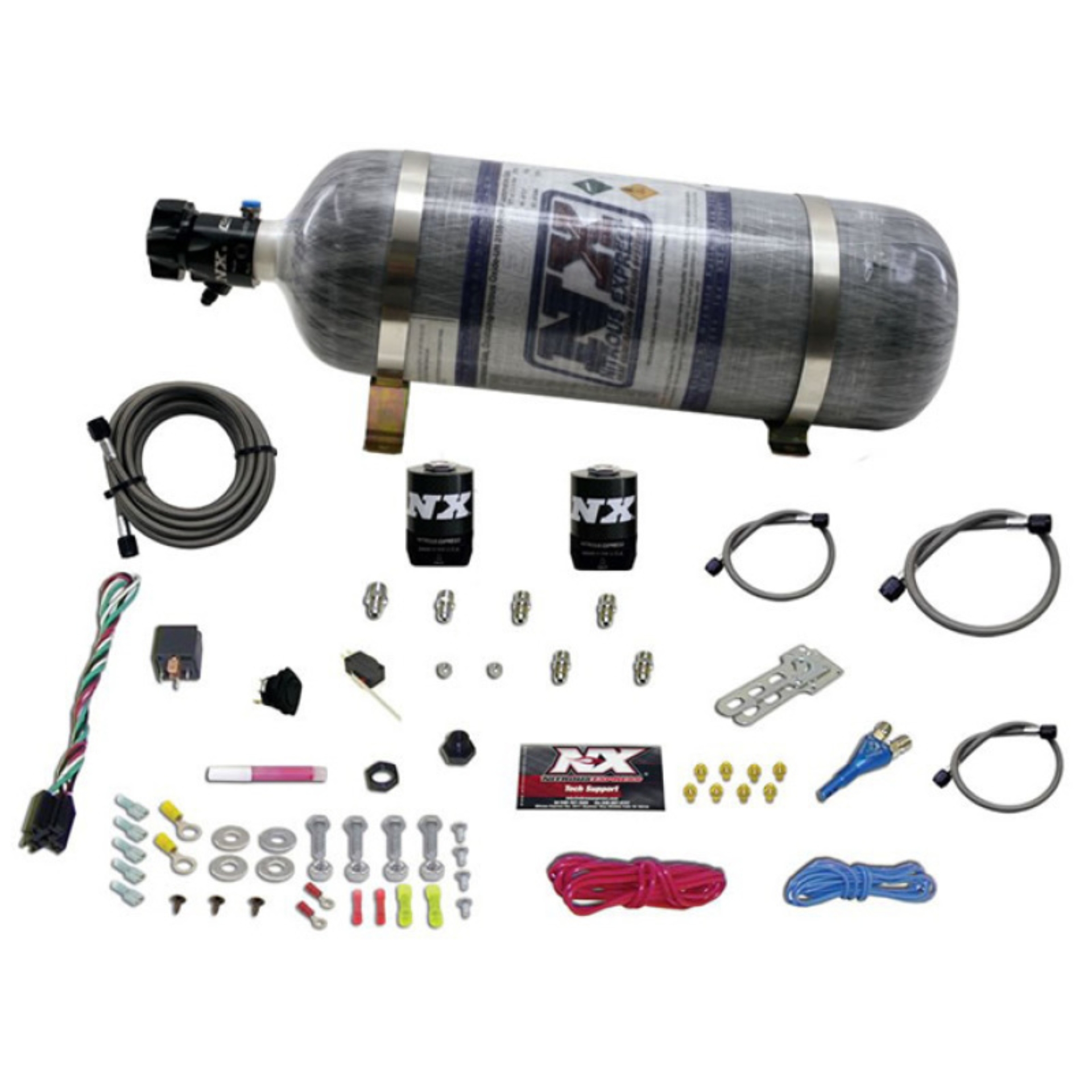 Picture of Nitrous Express E85 Universal Single Nozzle Nitrous Kit for EFI w/Composite Bottle
