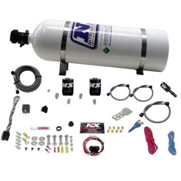 Picture of Nitrous Express 11-15 Ford Mustang GT 5.0L Coyote Single Nozzle Nitrous Kit (35-150HP) w/15lb Bottle