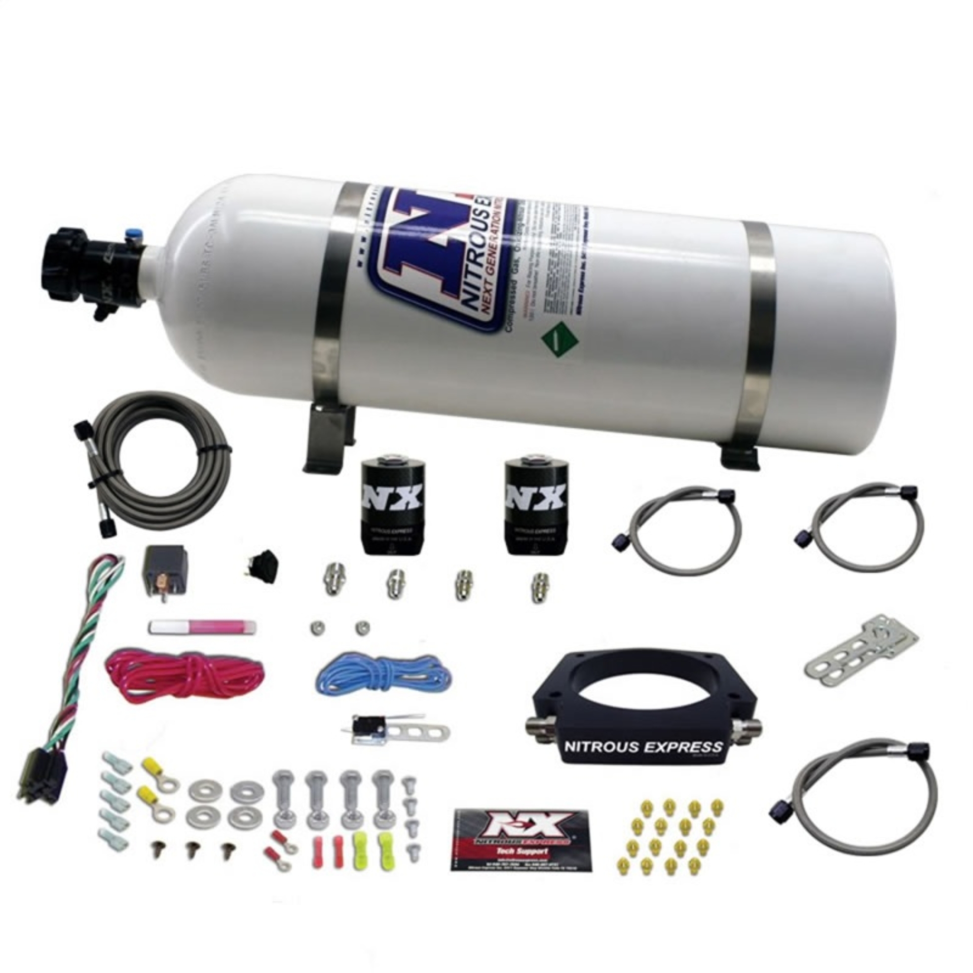 Picture of Nitrous Express GM LS 90mm Nitrous Plate Kit (50-400HP) w/15lb Bottle