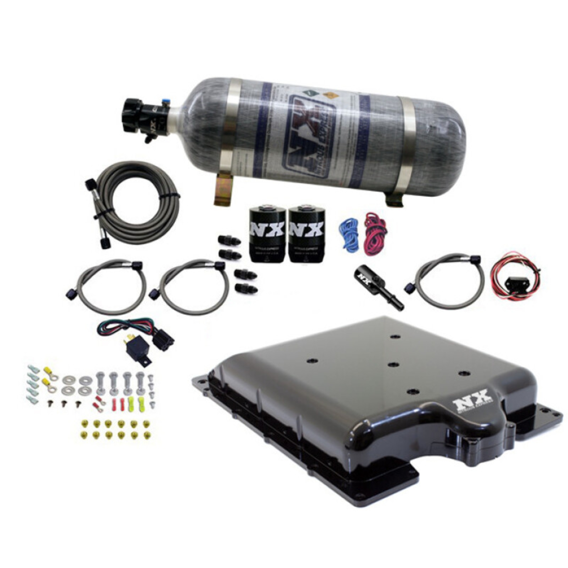 Picture of Nitrous Express Dodge Hellcat/Demon Supercharger Lid Nitrous Kit (100-400HP) w/12lb Bottle