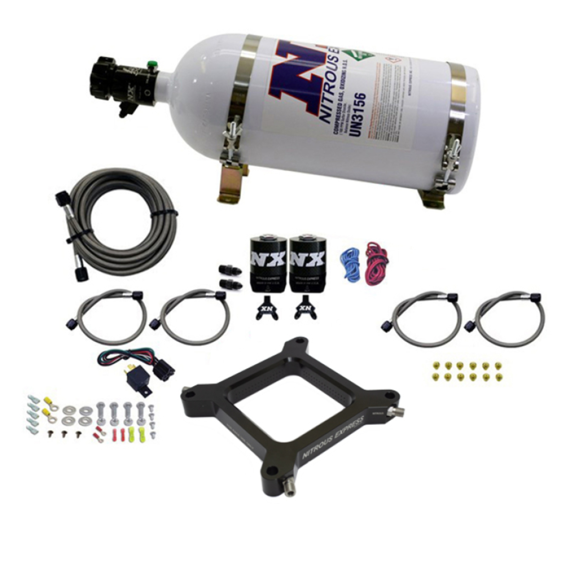 Picture of Nitrous Express 4150 Assassin Plate Stage 6 Nitrous Kit (50-300HP) w/10lb Bottle