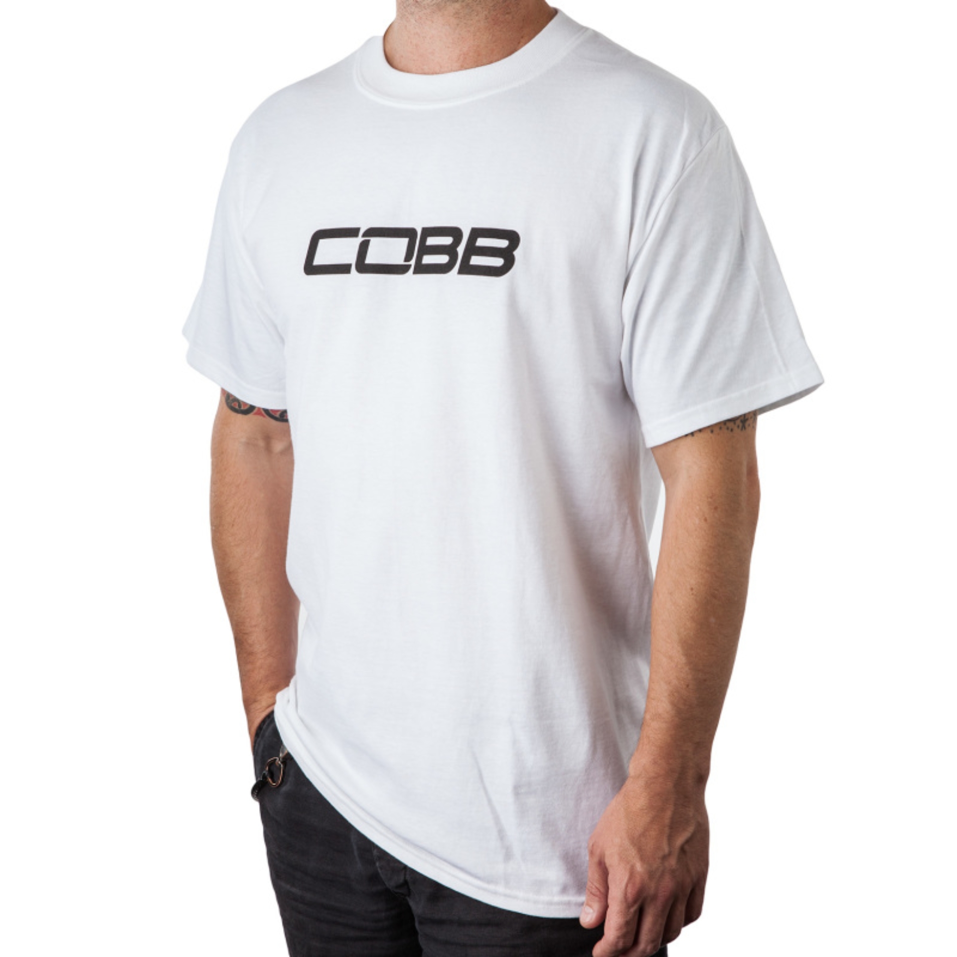 Picture of Cobb Tuning Logo Mens White T-Shirt - XSM