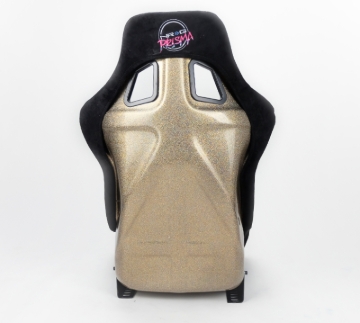 Picture of NRG FRP Bucket Seat ULTRA Edition - Large (Black Alcantara/Gold Glitter Back)