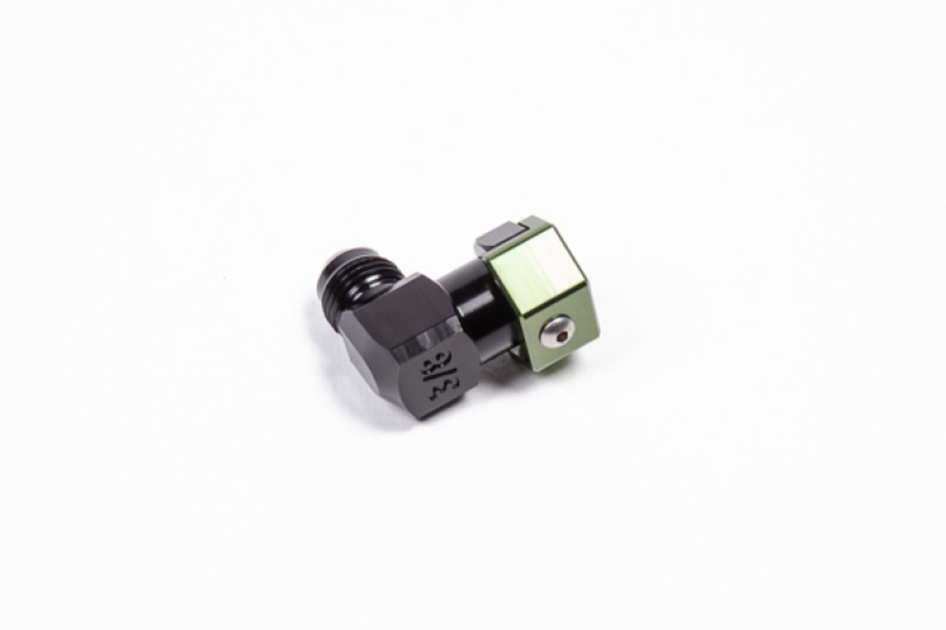 Picture of Radium Engineering 3/8in SAE Female to 6AN Male Low Profile Elbow