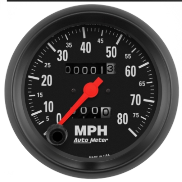 Picture of Autometer Z Series 3-3/8in Mechanical 0-80mph Speedometer Gauge