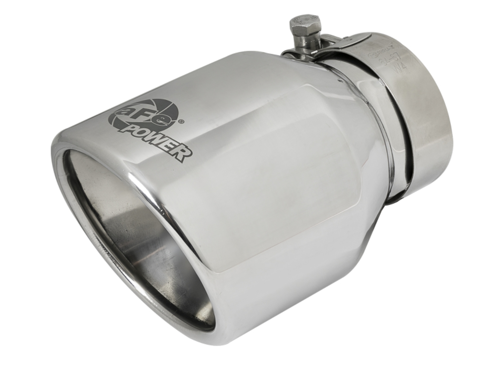 Picture of aFe MACH Force-Xp 304 SS Clamp-On Exhaust Tip 2.5in. Inlet / 4in. Outlet / 6in. L - Polished