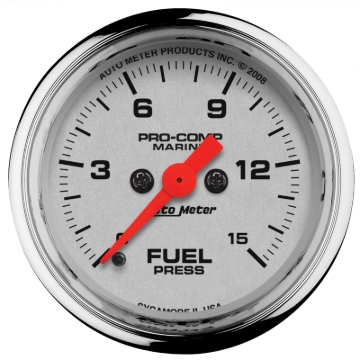 Picture of Autometer 2-1/16in 15PSI Digital Stepper Motor Marine Chrome Ultra-Lite Gauge