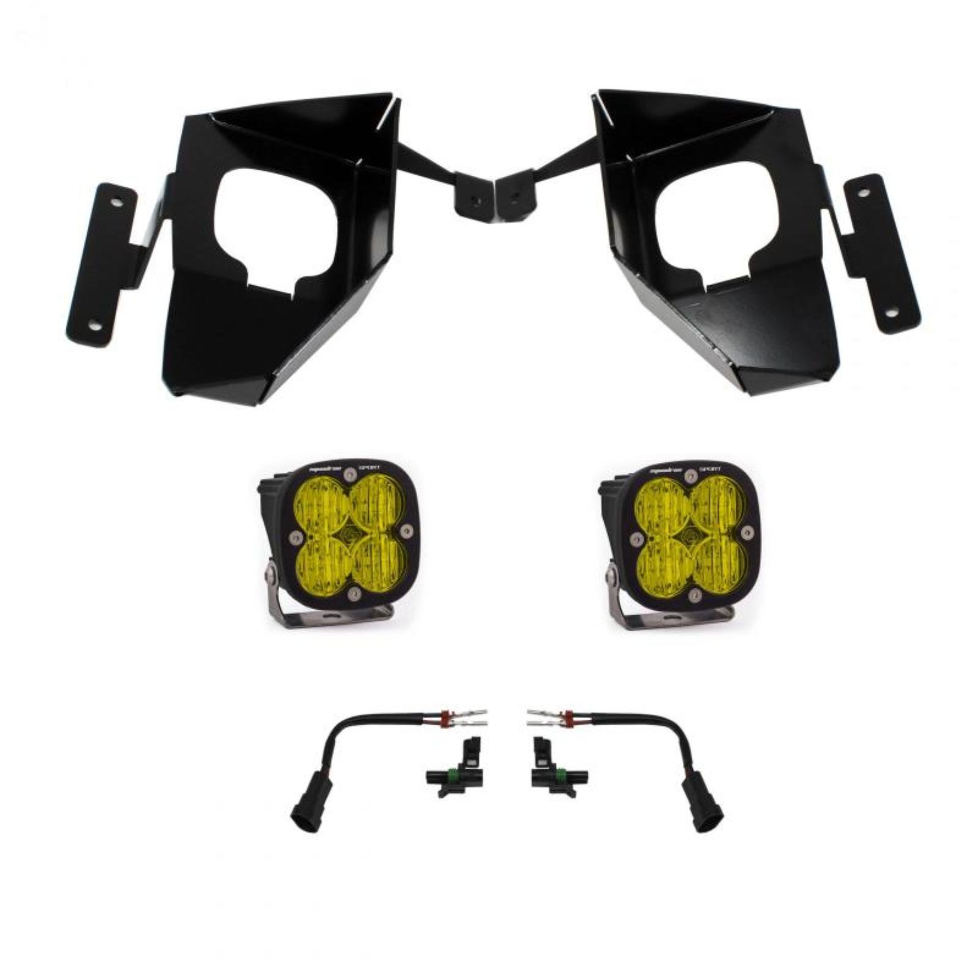 Picture of Baja Designs 16-18 Silverado Squadron Sport Fog Pocket Kit W/C - Amber