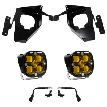 Picture of Baja Designs 16-18 Silverado 1500 Squadron Fog Pocket Kit - Amber