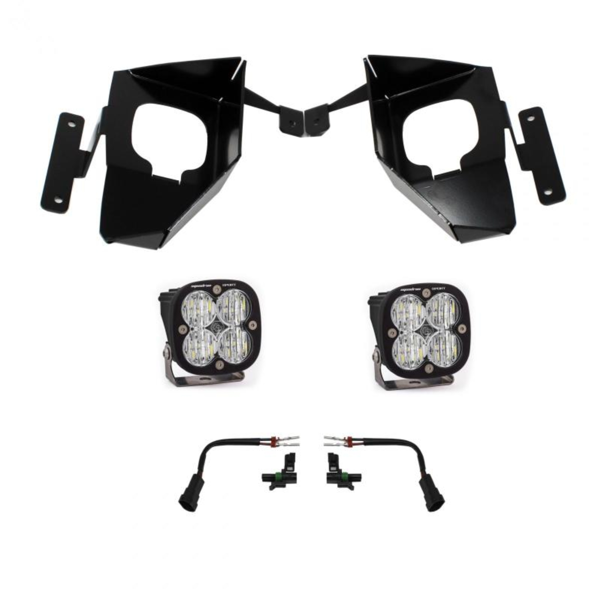 Picture of Baja Designs 16-18 Silverado Squadron Sport Fog Pocket Kit W/C - Amber