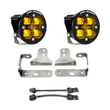Picture of Baja Designs 2018+ Wrangler JL Rubicon Sport Fog Light Pocket Kit - Amber