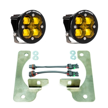 Picture of Baja Designs 2018+ Wrangler JL Rubicon Squadron-R Fog Light Pocket Kit - Amber