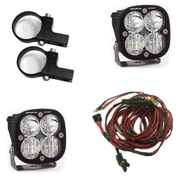 Picture of Baja Designs Squadron Sport Polaris LED Light Pods w/ 1.75in Harness/Horizontal Mounts Kit