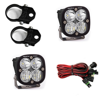 Picture of Baja Designs Squadron Sport Polaris LED Light Pods w/ 1.75in Harness/Vertical Mounts Kit