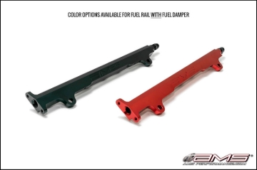 Picture of AMS Performance 08-15 Mitsubishi EVO X CNC Machined Aluminum Fuel Rail w/Pulsation Dampener - Red