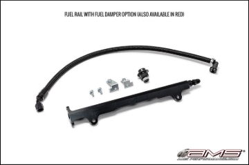 Picture of AMS Performance 08-15 Mitsubishi EVO X CNC Machined Aluminum Fuel Rail w/Pulsation Dampener - Black