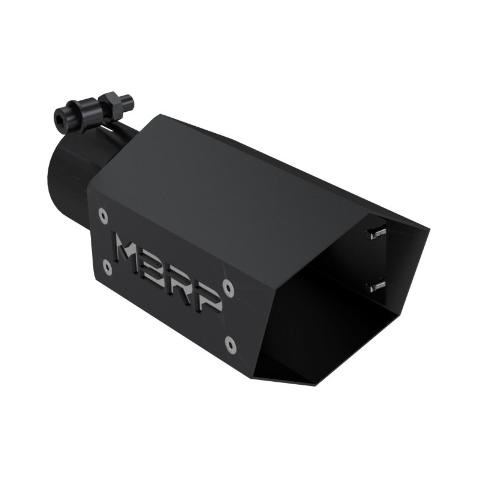 Picture of MBRP Universal 4in Hex Tip 2.5in Inlet 10in Length w/ Logo - Black Coated