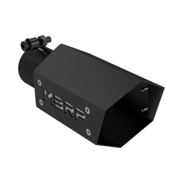 Picture of MBRP Universal 4in Hex Tip 2.5in Inlet 10in Length w/ Logo - Black Coated