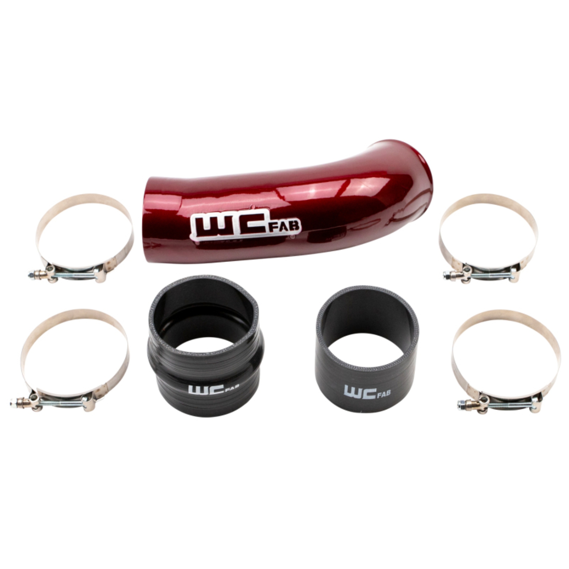 Picture of Wehrli 2020-2024 Chevrolet 6.6L L5P Duramax 4in Intake Pipe (Use w/OEM Air Box) - WCFab Red