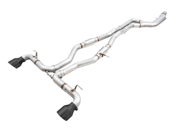 Picture of AWE Tuning 2020 Toyota Supra A90 Resonated Track Edition Exhaust - 5in Diamond Black Tips