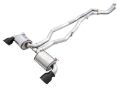 Picture of AWE Tuning 2020 Toyota Supra A90 Non-Resonated Touring Edition Exhaust - 5in Diamond Black Tips