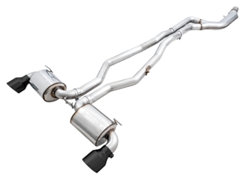 Picture of AWE Tuning 2020 Toyota Supra A90 Non-Resonated Touring Edition Exhaust - 5in Diamond Black Tips