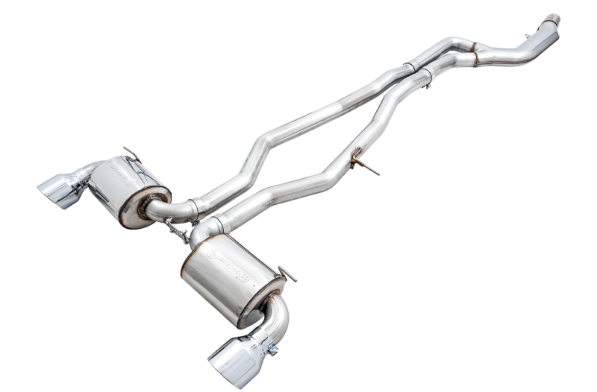 Picture of AWE Tuning 2020 Toyota Supra A90 Non-Resonated Touring Edition Exhaust - 5in Chrome Silver Tips
