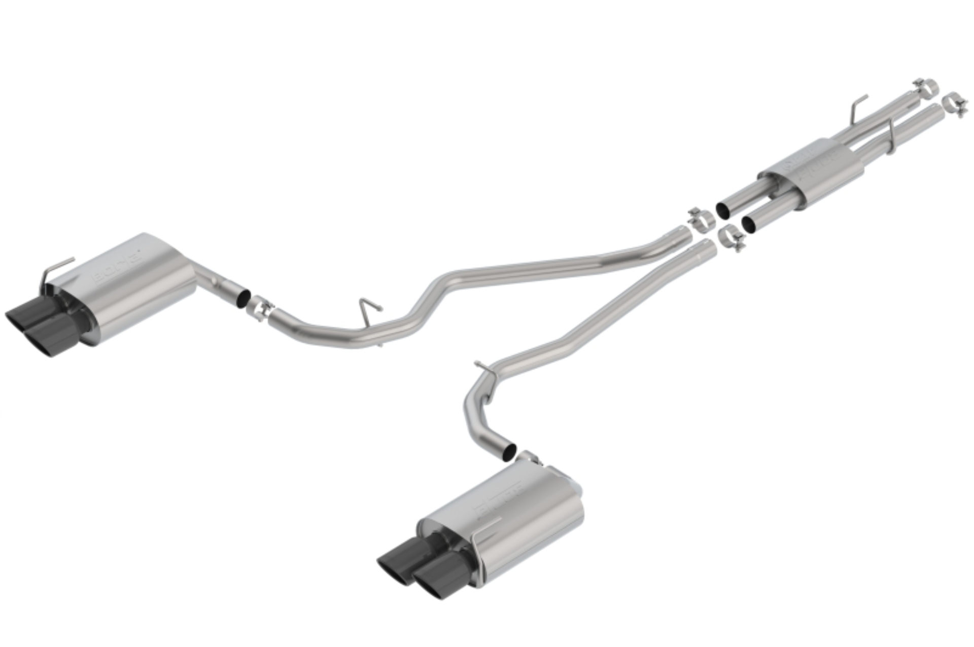 Picture of Borla 2020 Ford Explorer ST 3.0L V6 2.25in ATAK Exhaust - Black Chrome Tips