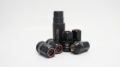 Picture of Wheel Mate Muteki HR38 Open End Lug Nuts 12x1.50 Black Chrome / Red Ring