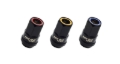 Picture of Wheel Mate Muteki HR38 Open End Lug Nuts 12x1.25 Black Chrome / Yellow Ring